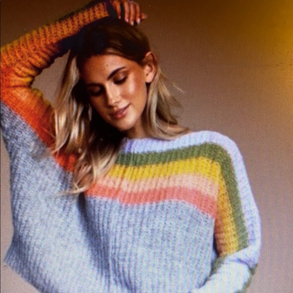 FREE PEOPLE RAINBOW SWEATER